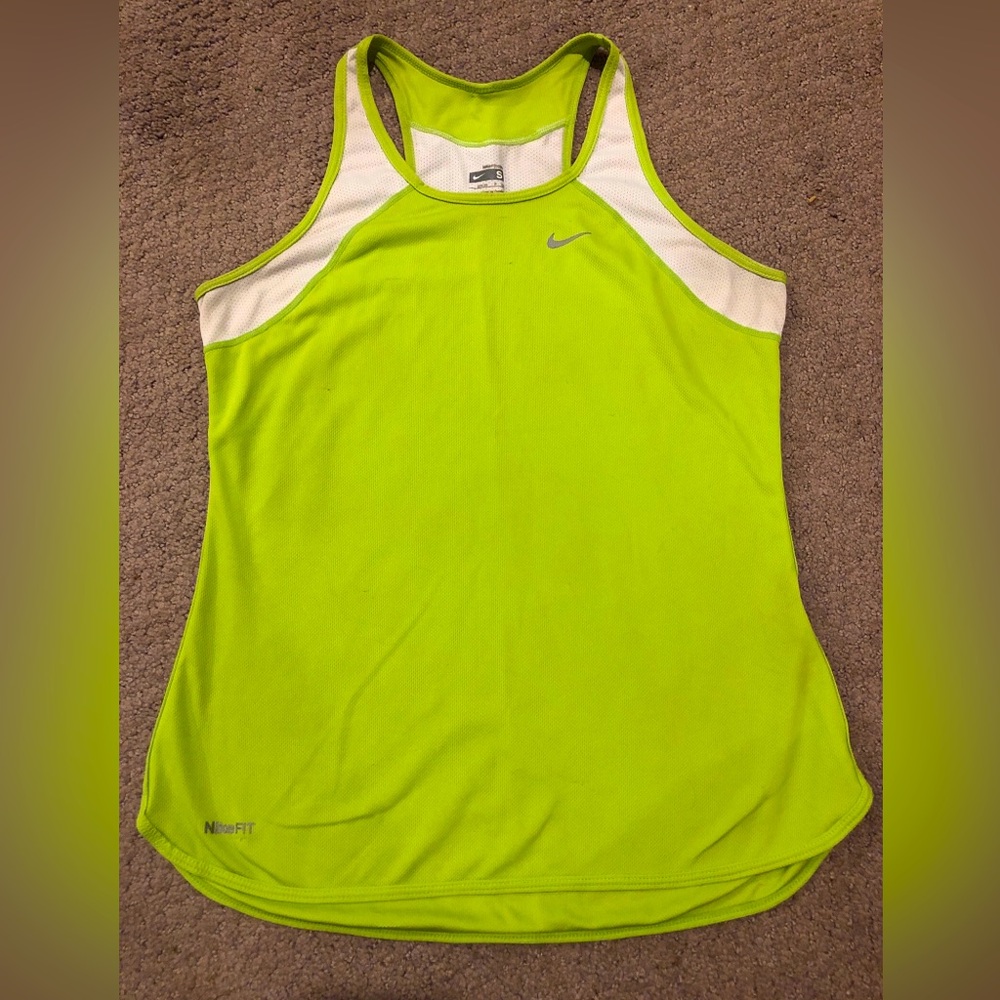 Nike Dri Fit Racer Back Tank Top Womens Size Small Running Workout light Green